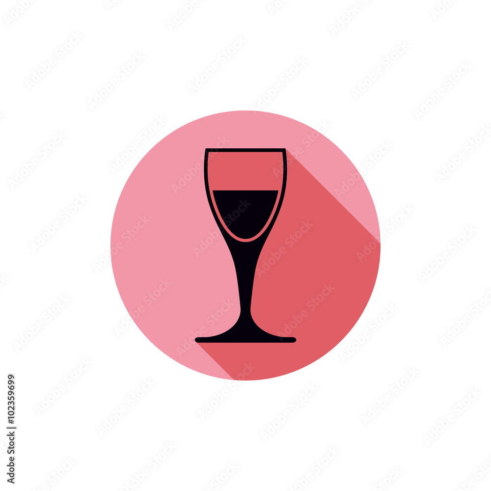 Alcohol theme icon, champagne goblet placed in circle. Colorful Alcohol theme icon, champagne goblet placed in circle. Colorful