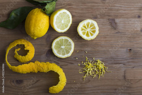 Photography Lemon slices and zest