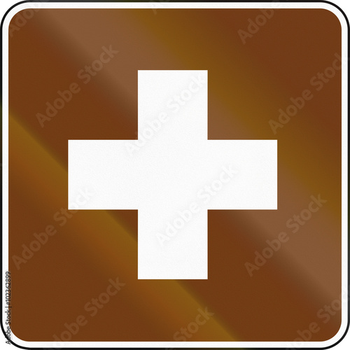 United States MUTCD guide road sign - First aid