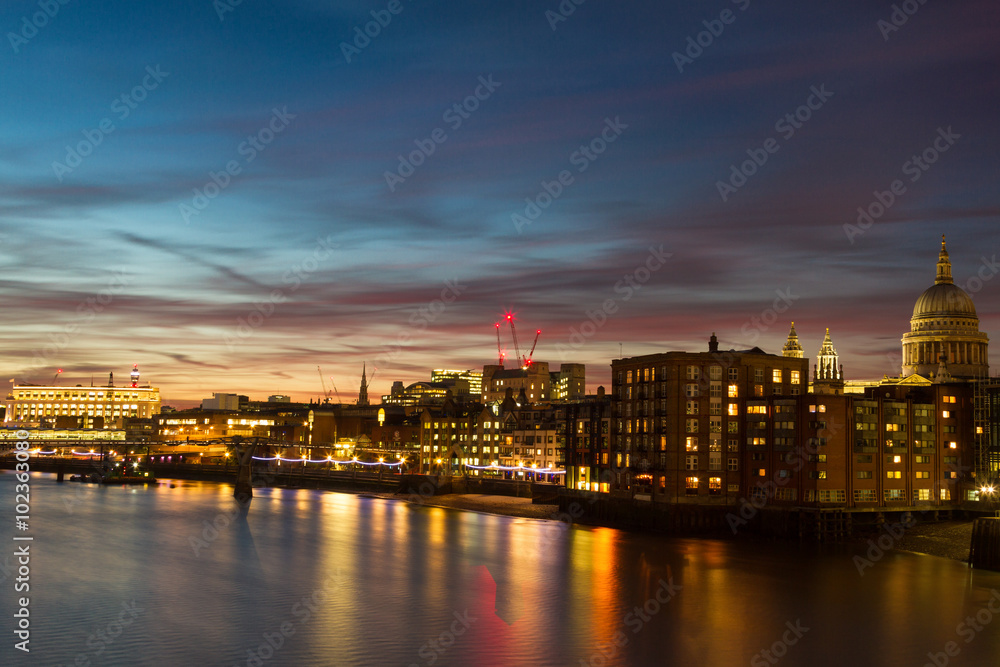 Twilight over the city of London
