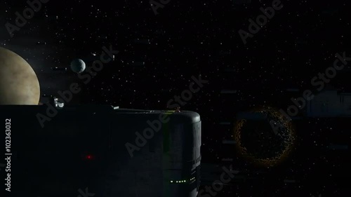 Space Opera: Armada of Battleships 1/An armada of battle ships is passing by. Animation.

