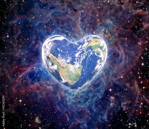 The earth in the shape of a heart, elements of this image furnis