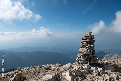 On the top of Mount Olympus - highest mountain in Greece © lexan