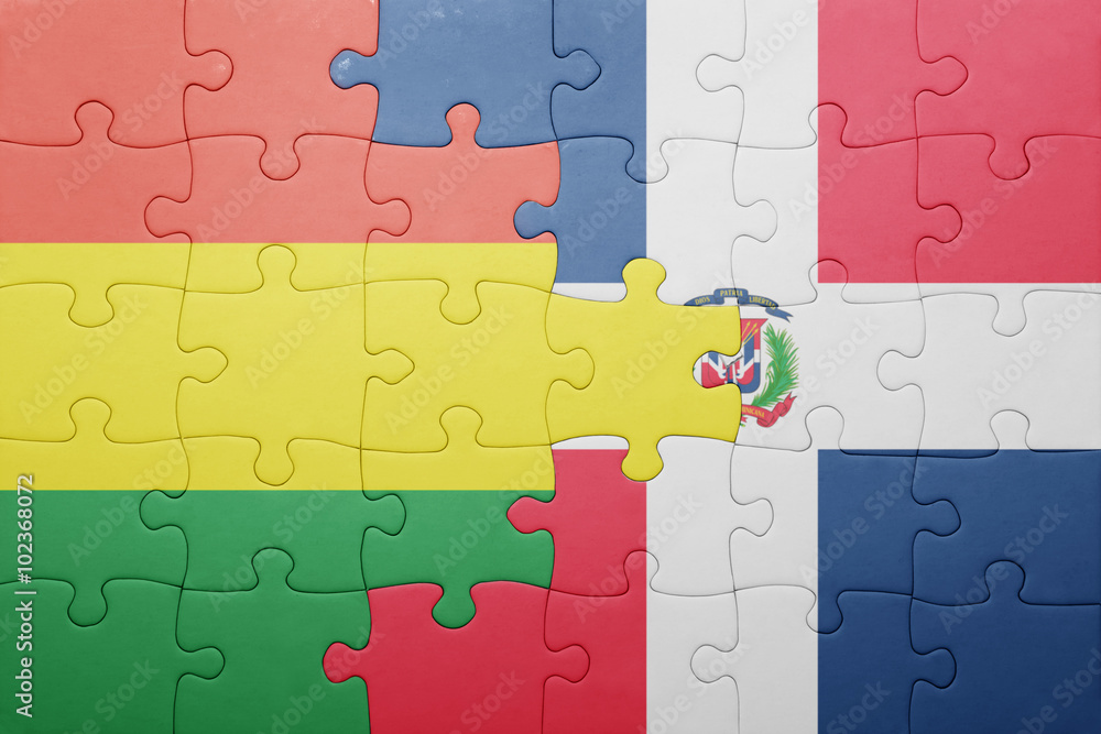 puzzle with the national flag of dominican republic and bolivia puzzle with the national flag of dominican republic and bolivia