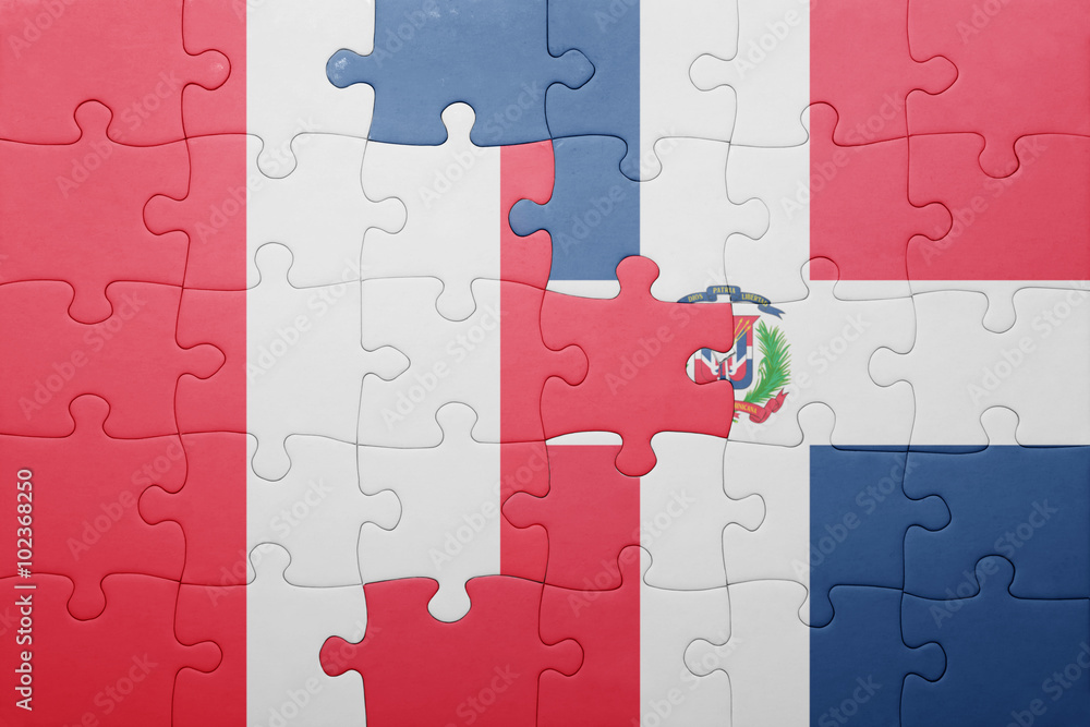puzzle with the national flag of dominican republic and peru puzzle with the national flag of dominican republic and peru