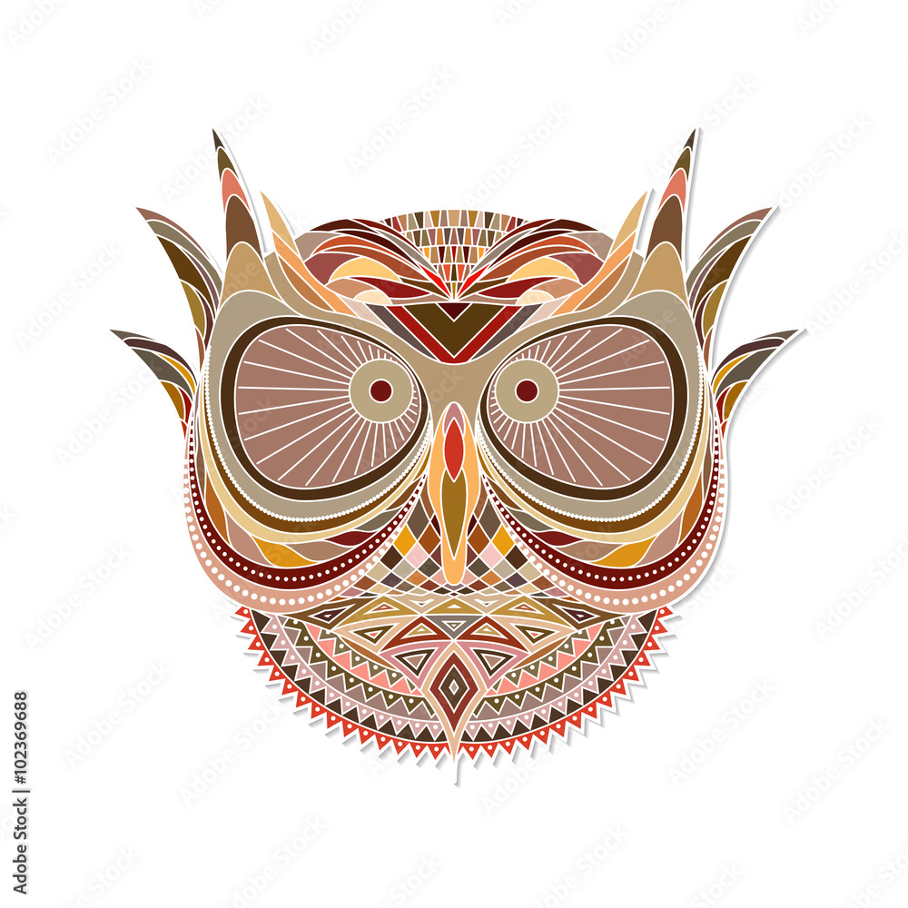 Fototapeta premium Vector abstract geometric unusual illustration of an owl. 