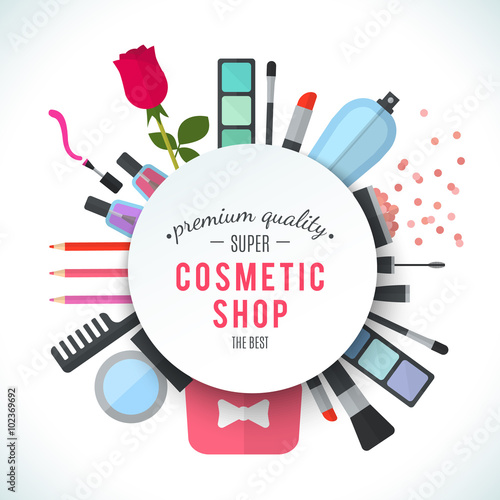Professional quality cosmetics shop stylish vector logo