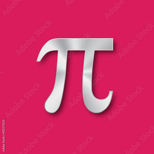 Pi mathematical metal symbol. Vector design.