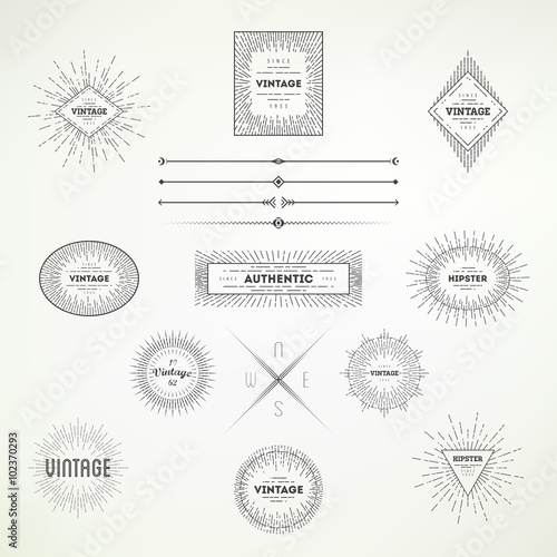 Collection of vintage abstract decoative elements for your design. Hipster calligraphic dividers suitable for label, card, banner creations.