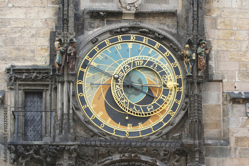 Obraz premium Prague astronomical clock detail of astronomical dial