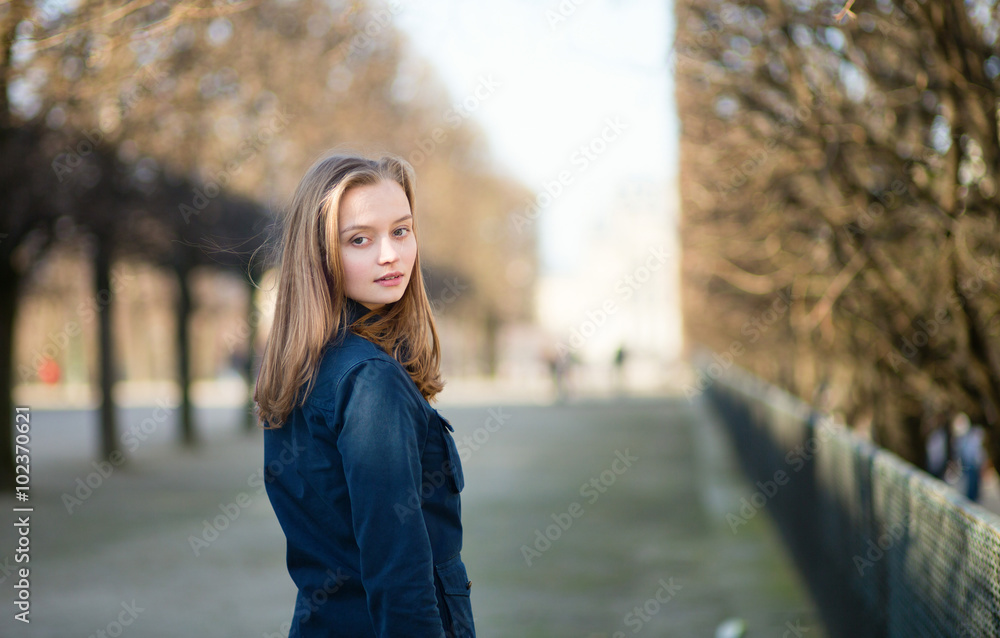 Young woman outdoors on a spring day