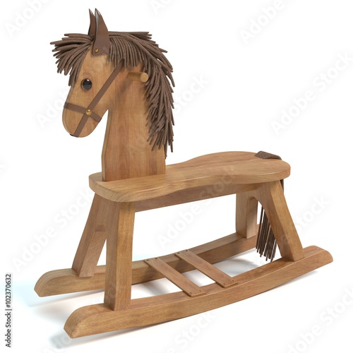 3d illustration of a rocking horse