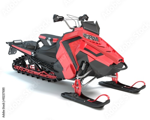 3d illustration of a snowmobile photo