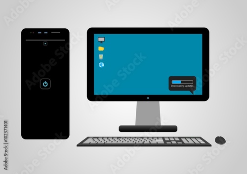 Desktop PC, flat design photo