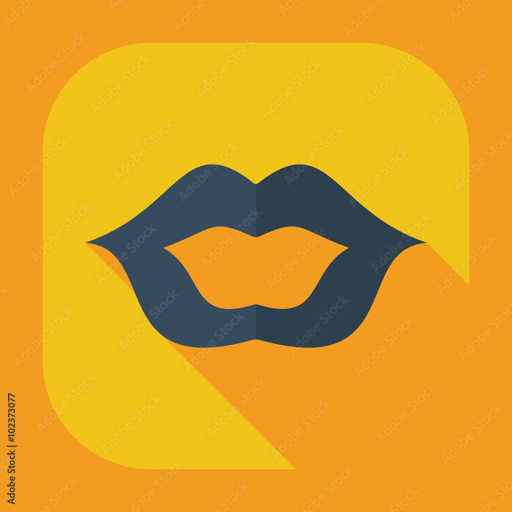 Flat modern design with shadow icons lip Flat modern design with shadow icons lip