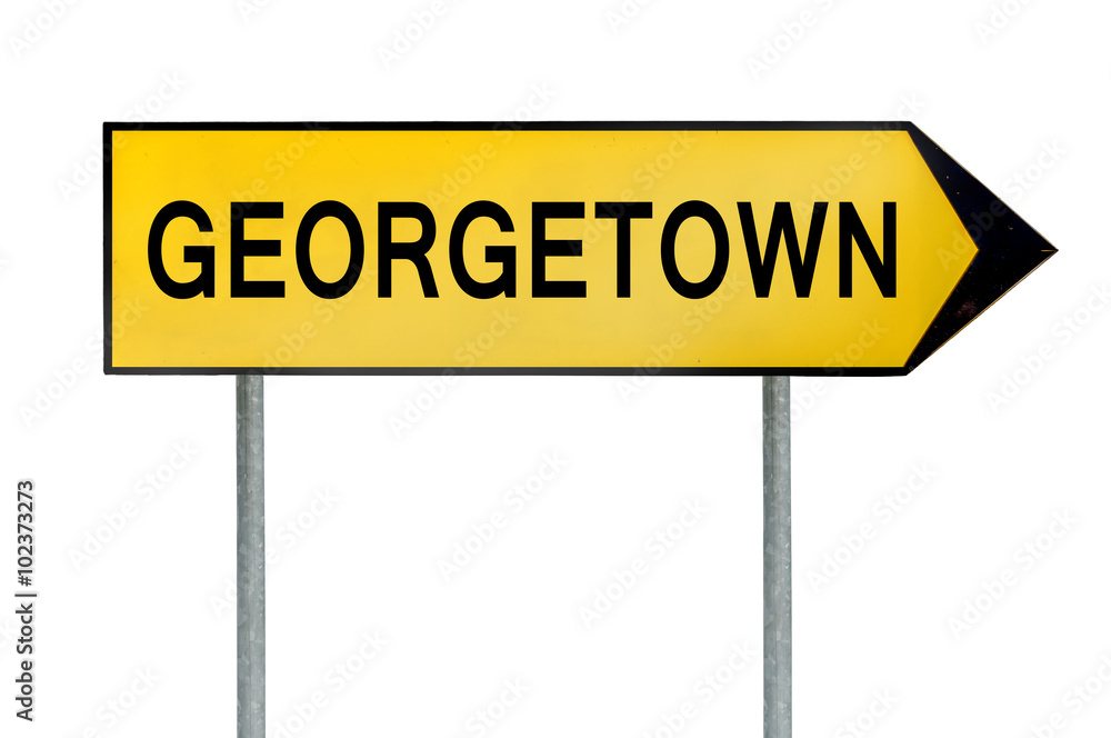 Yellow street concept sign Georgetown isolated on white Yellow street concept sign Georgetown isolated on white