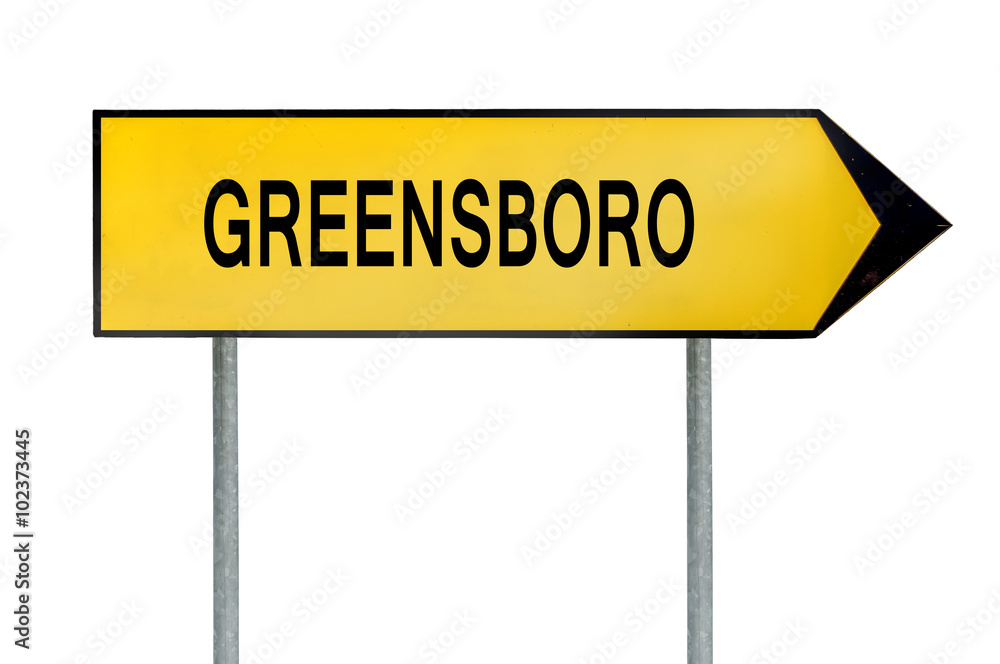 Yellow street concept sign Greensboro isolated on white Yellow street concept sign Greensboro isolated on white