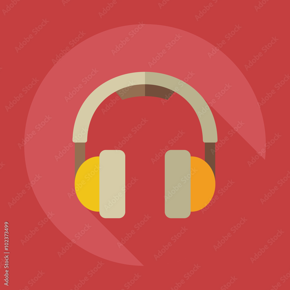 Flat modern design with shadow icons headphones Flat modern design with shadow icons headphones