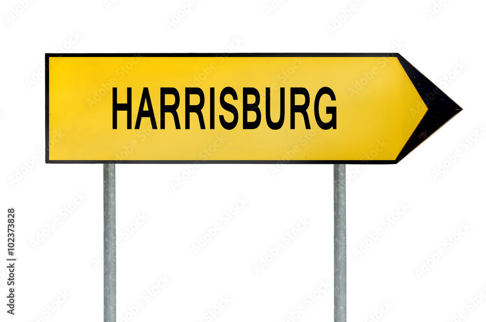 Yellow street concept sign Harrisburg isolated on white Yellow street concept sign Harrisburg isolated on white
