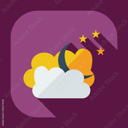Flat modern design with shadow icons Muslim heaven