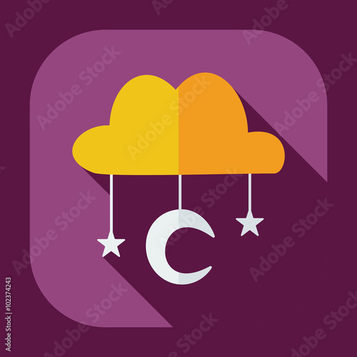 Flat modern design with shadow icons Muslim heaven
