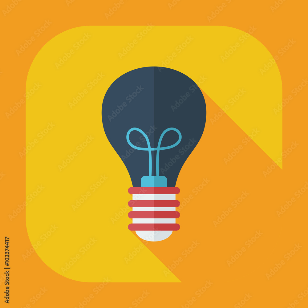 Flat modern design with shadow Icon lightbulb Flat modern design with shadow Icon lightbulb