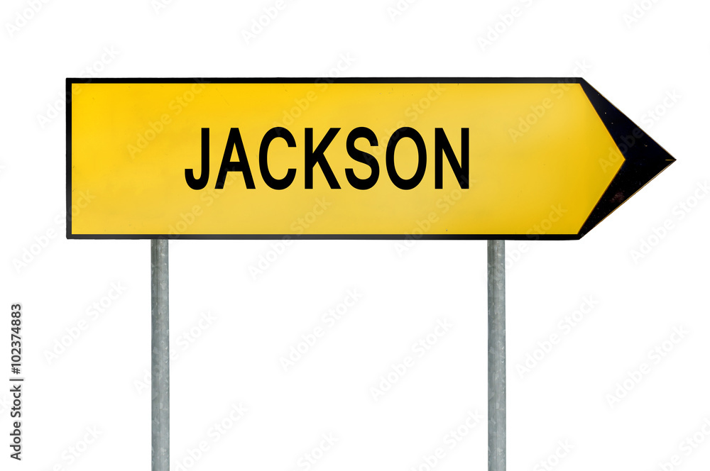 Yellow street concept sign Jackson isolated on white Yellow street concept sign Jackson isolated on white