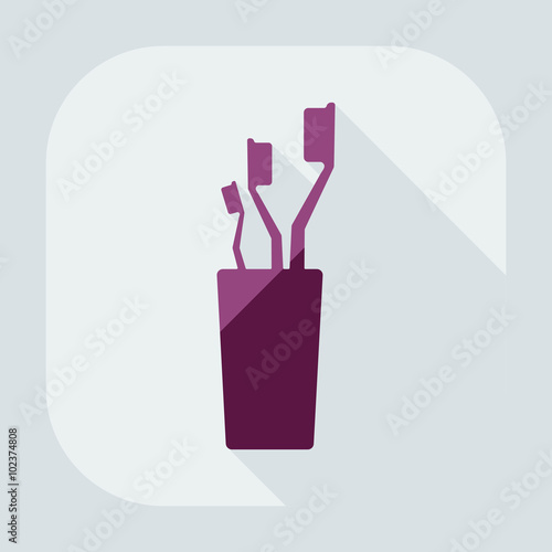 Flat modern design with shadow toothbrushes