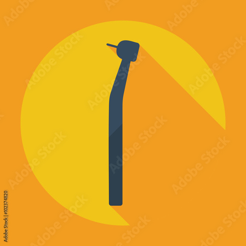 Flat modern design with shadow dentist tool