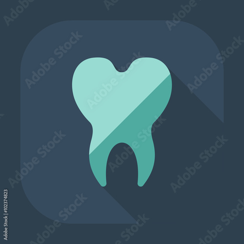 Flat modern design with shadow icons tooth