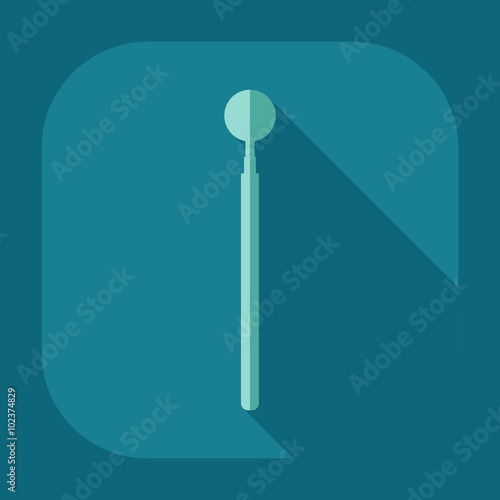 Flat modern design with shadow dentist tool