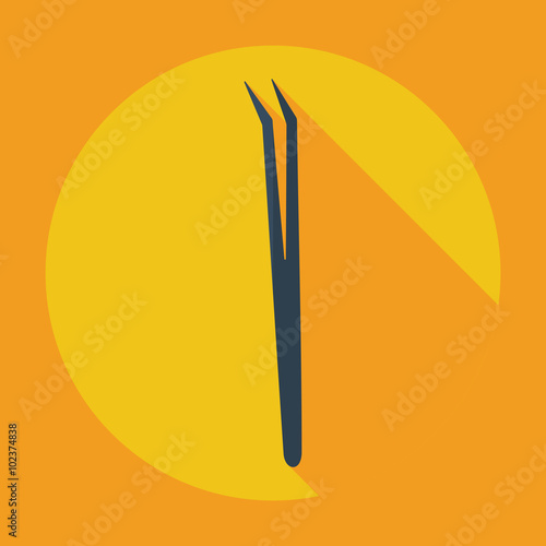 Flat modern design with shadow dentist tool