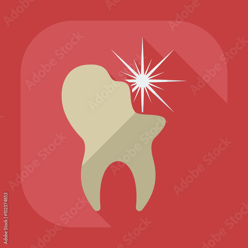 Flat modern design with shadow icons tooth