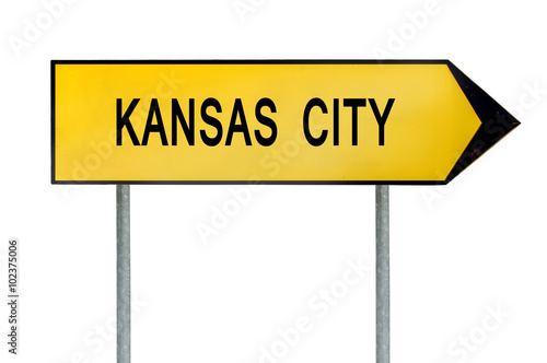 Yellow street concept sign Kansas City isolated on white © bennian_1