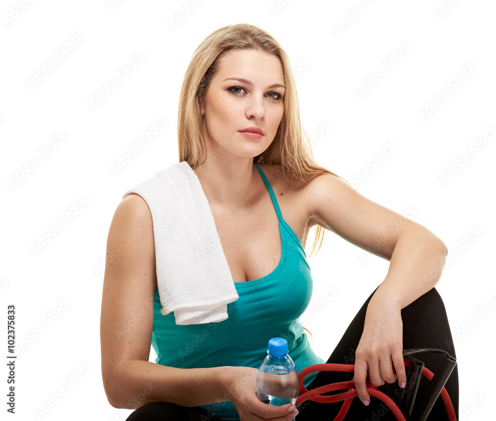 woman After workout. sweating Stock Photo Adobe Stock