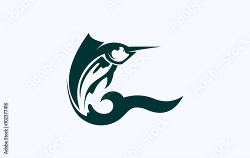 fish marlin vector