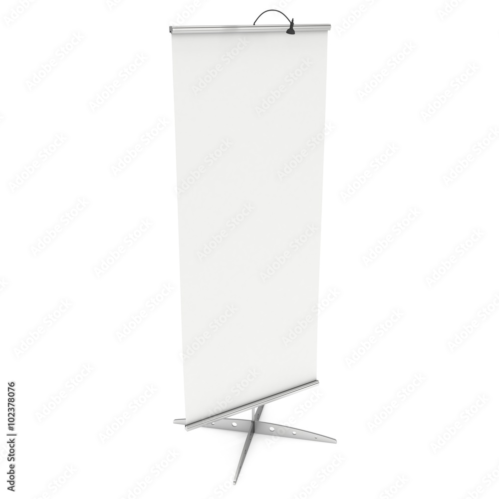 Blank Roll Up Banner Stand. 3D