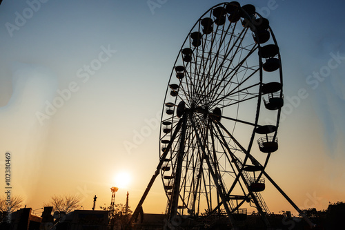 Detail And Silhouette of Ferris Wheel