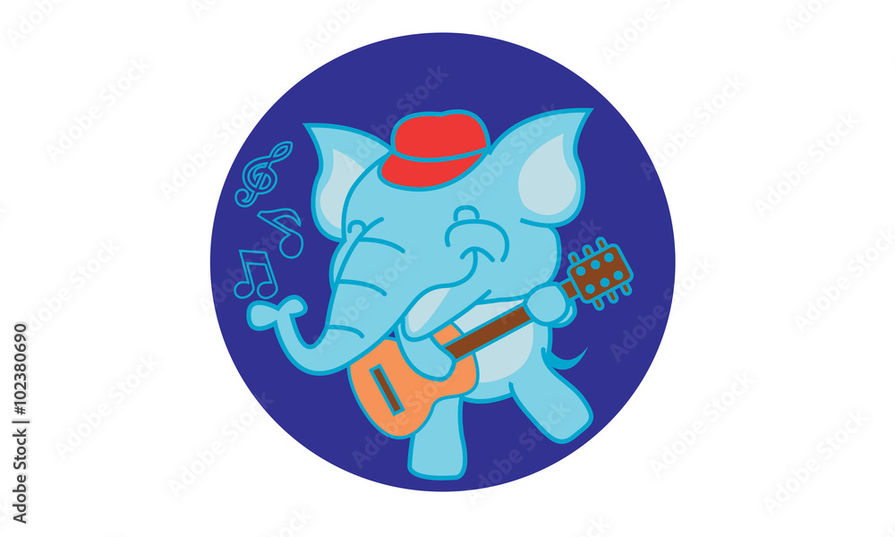 Elephant Playing Guitar
