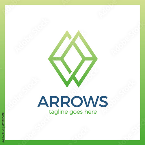 Arrow Rhomb Line Logo. Infinity cube