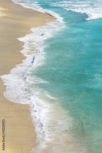 Tropical beach high angle view vertical image