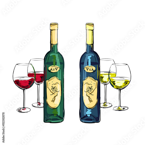 white and red wine