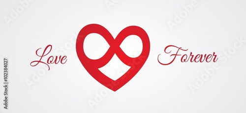 Infinite love forever vector heart logo
