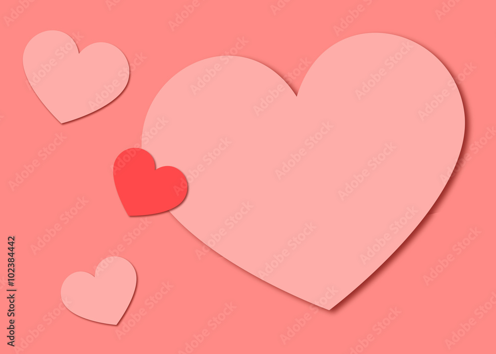 Valentine paper hearts background