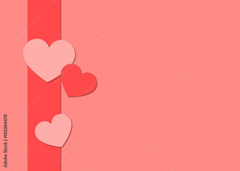 Valentine hearts and ribbon background