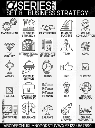 Line design icons- business strategy