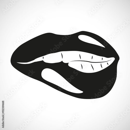 Icon Illustration Vector Graphic Biting Lip