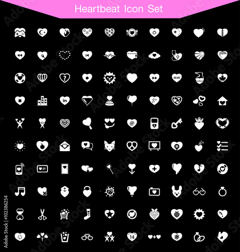 Heartbeat icon set