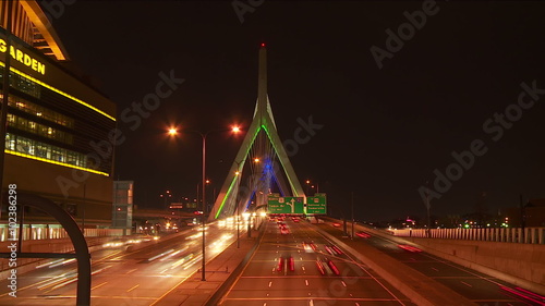Leonard P. Zakim Bunker Hill Memorial Bridge Traffic Timelapse 1