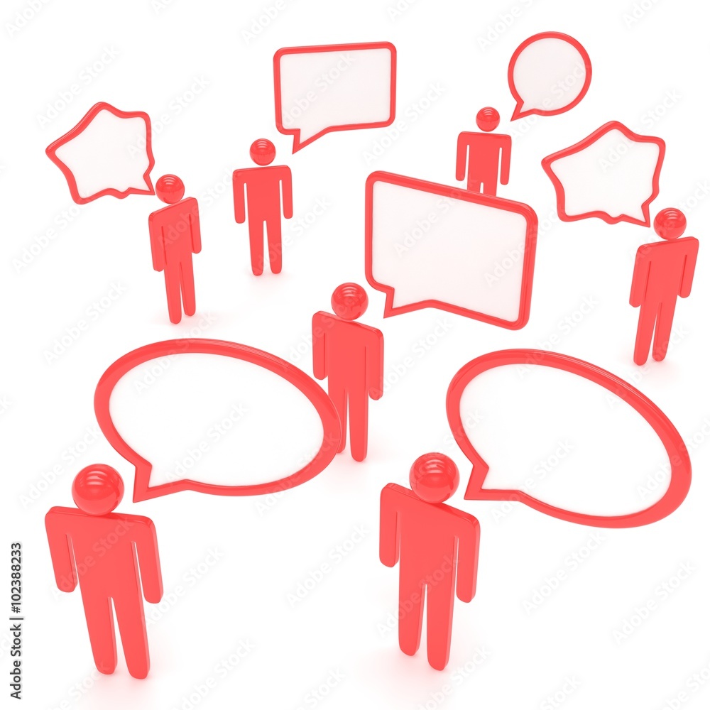 people with talk bubbles isolated over a white background people with talk bubbles isolated over a white background